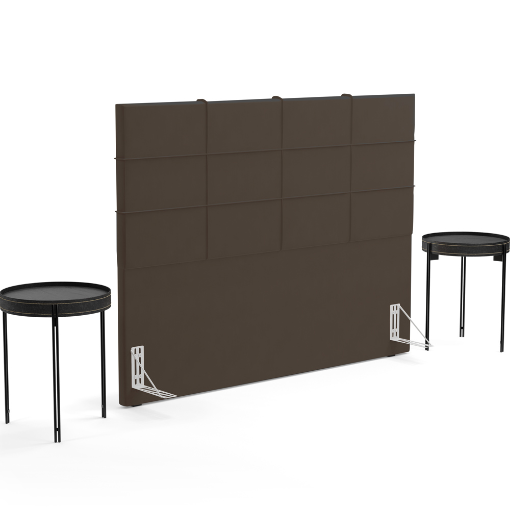 Cabeceira Cama Box Casal 140 cm Roma W01 Suede Marrom - Lyam