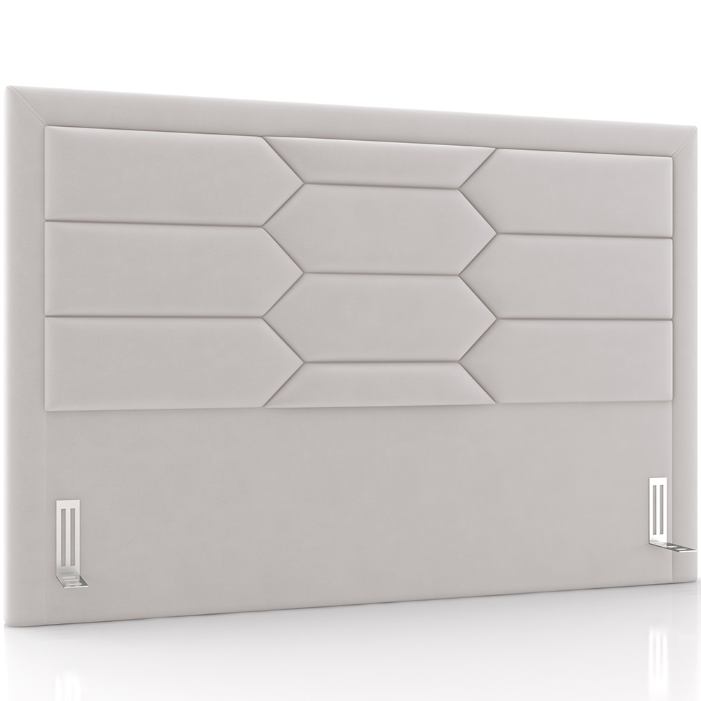 Cabeceira Cama Box Casal 140cm Estofada Nora P05 Veludo Cinza - Lyam Decor