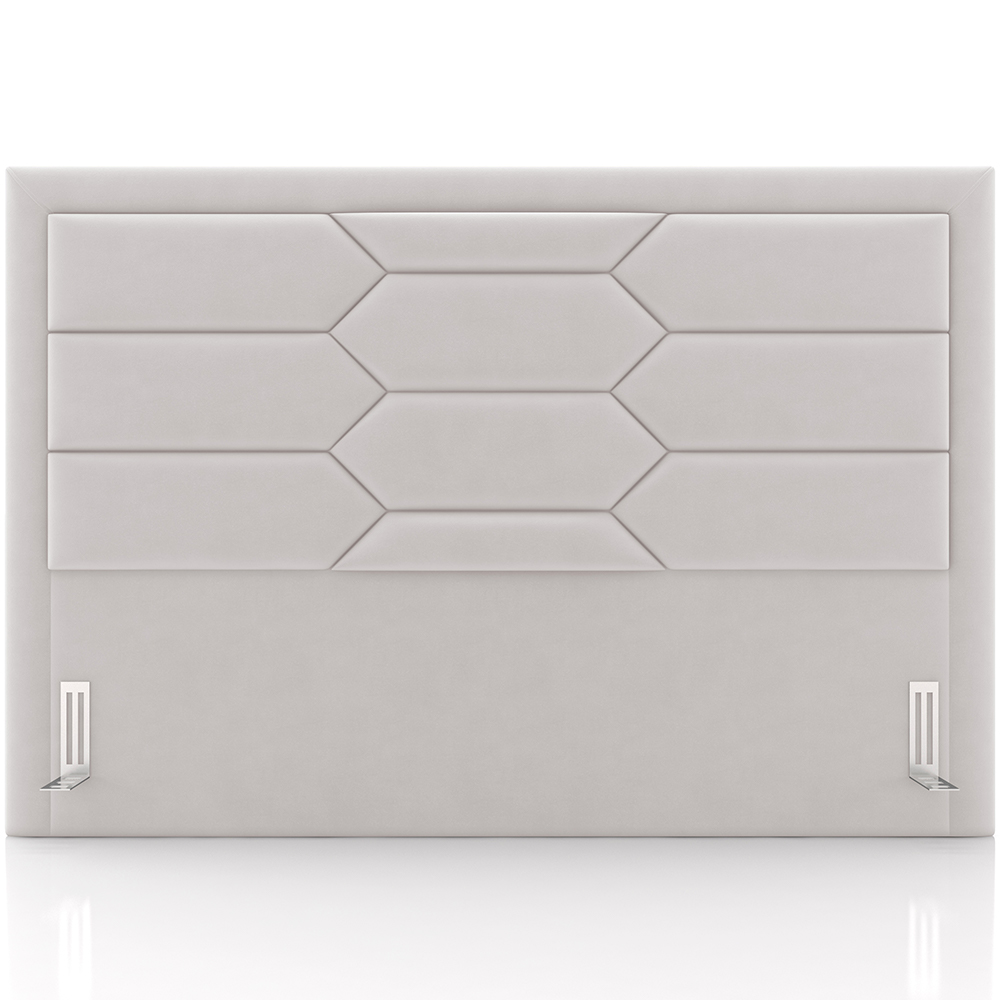 Cabeceira Cama Box Casal 140cm Estofada Nora P05 Veludo Cinza - Lyam Decor