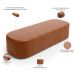 Cabeceira Cama Box Casal 140cm Lanna com Puff Recamier Doha W01 Couríssimo Camel - Lyam Decor