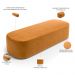 Cabeceira Cama Box Casal 140cm Lanna com Puff Recamier Doha W01 Couríssimo Whisky - Lyam Decor