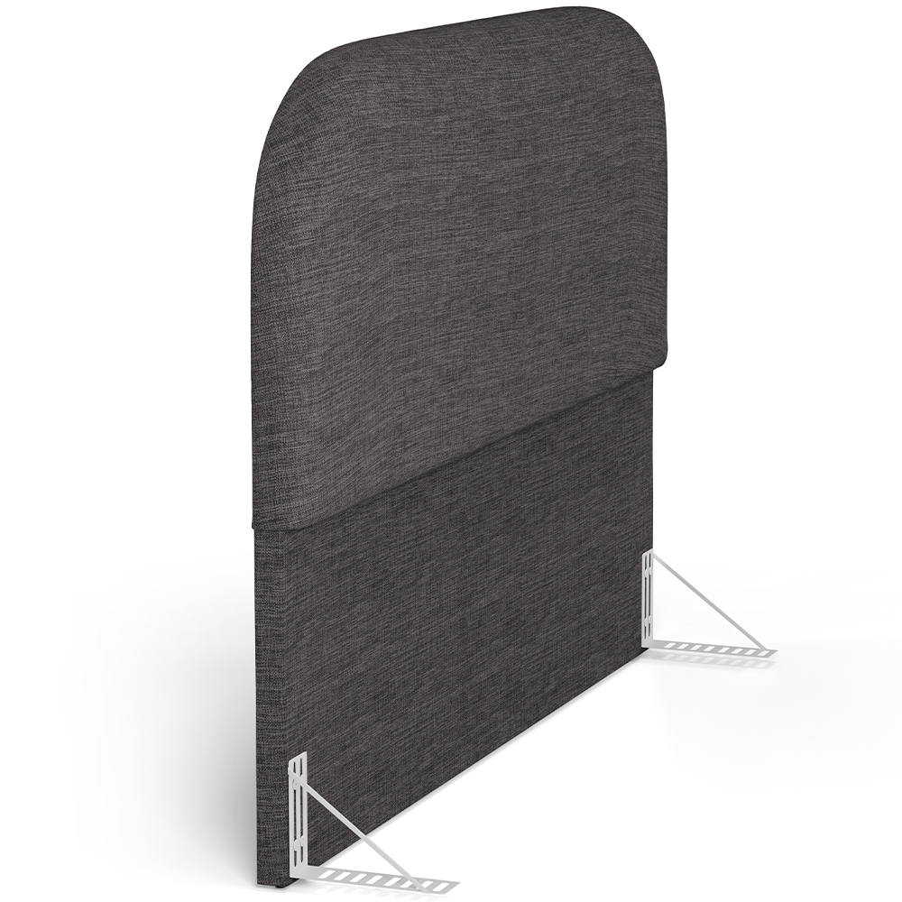 Cabeceira Cama Box Casal 140cm Orgânica Lanna W01 Linho Cinza Escuro - Lyam Decor