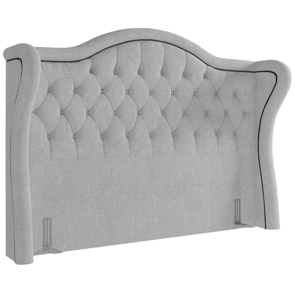 Cabeceira Cama Box Casal 195 cm P05 Lisboa Bouclê Cinza - Lyam Decor