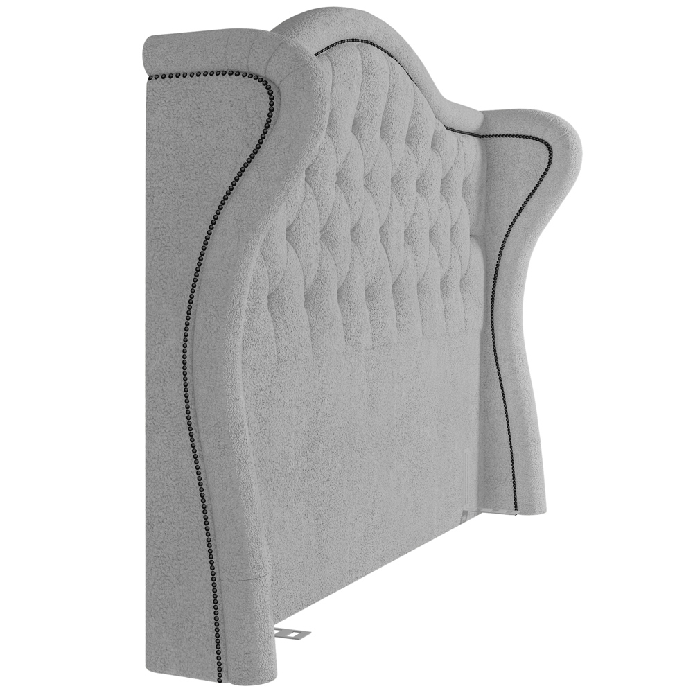 Cabeceira Cama Box Casal 195 cm P05 Lisboa Bouclê Cinza - Lyam Decor