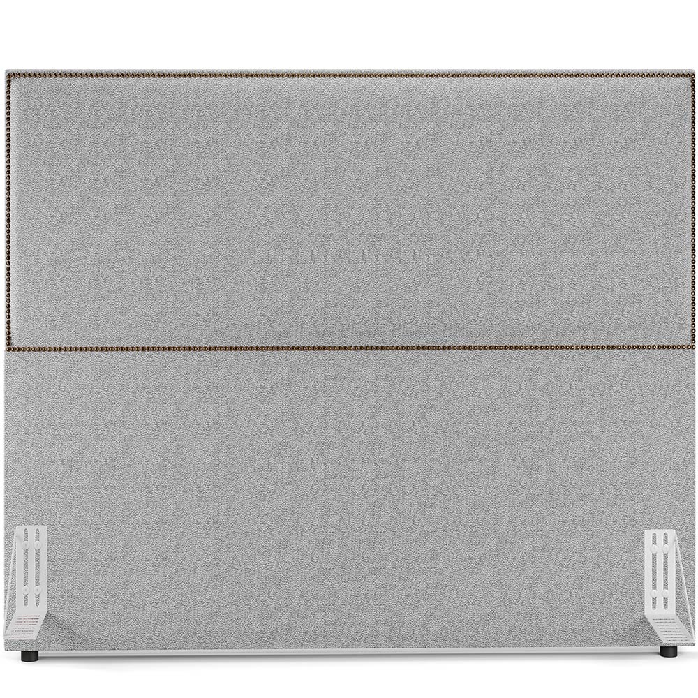 Cabeceira Cama Box Casal Com Tachas 140 cm Vicenza L02 Bouclê Cinza - Lyam Decor