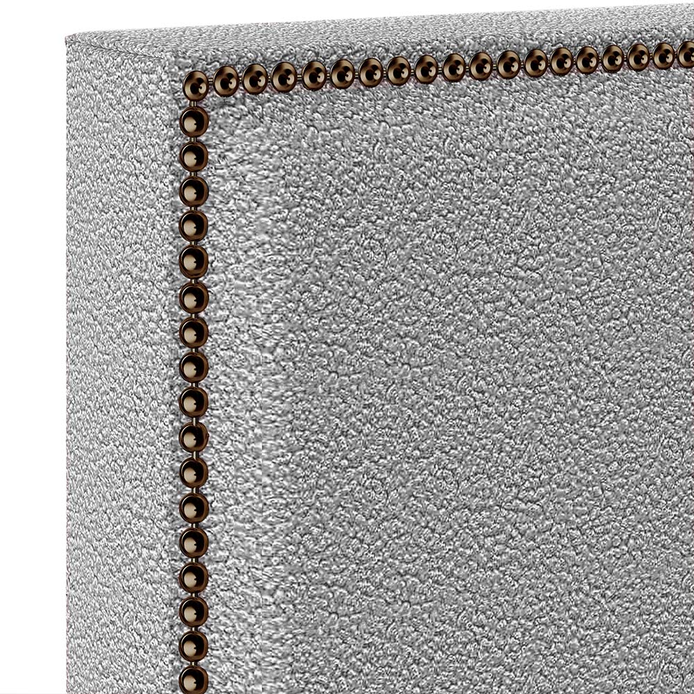 Cabeceira Cama Box Casal Com Tachas 140 cm Vicenza L02 Bouclê Cinza - Lyam Decor