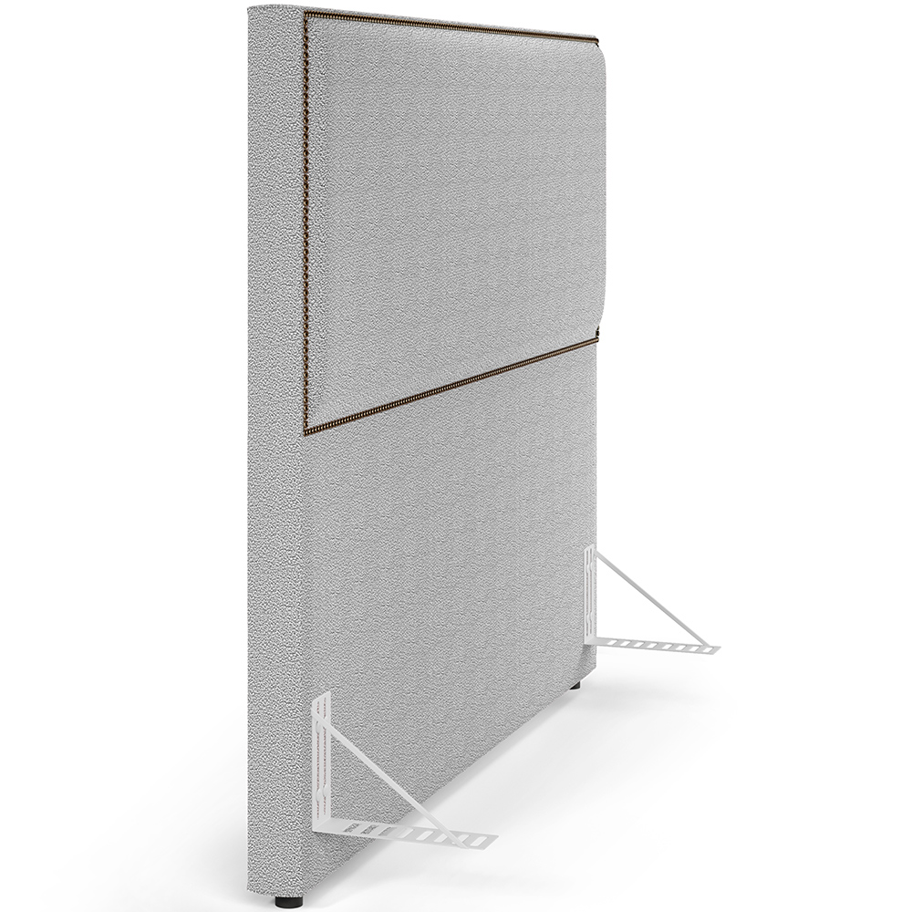 Cabeceira Cama Box Casal Com Tachas 140 cm Vicenza L02 Bouclê Cinza - Lyam Decor