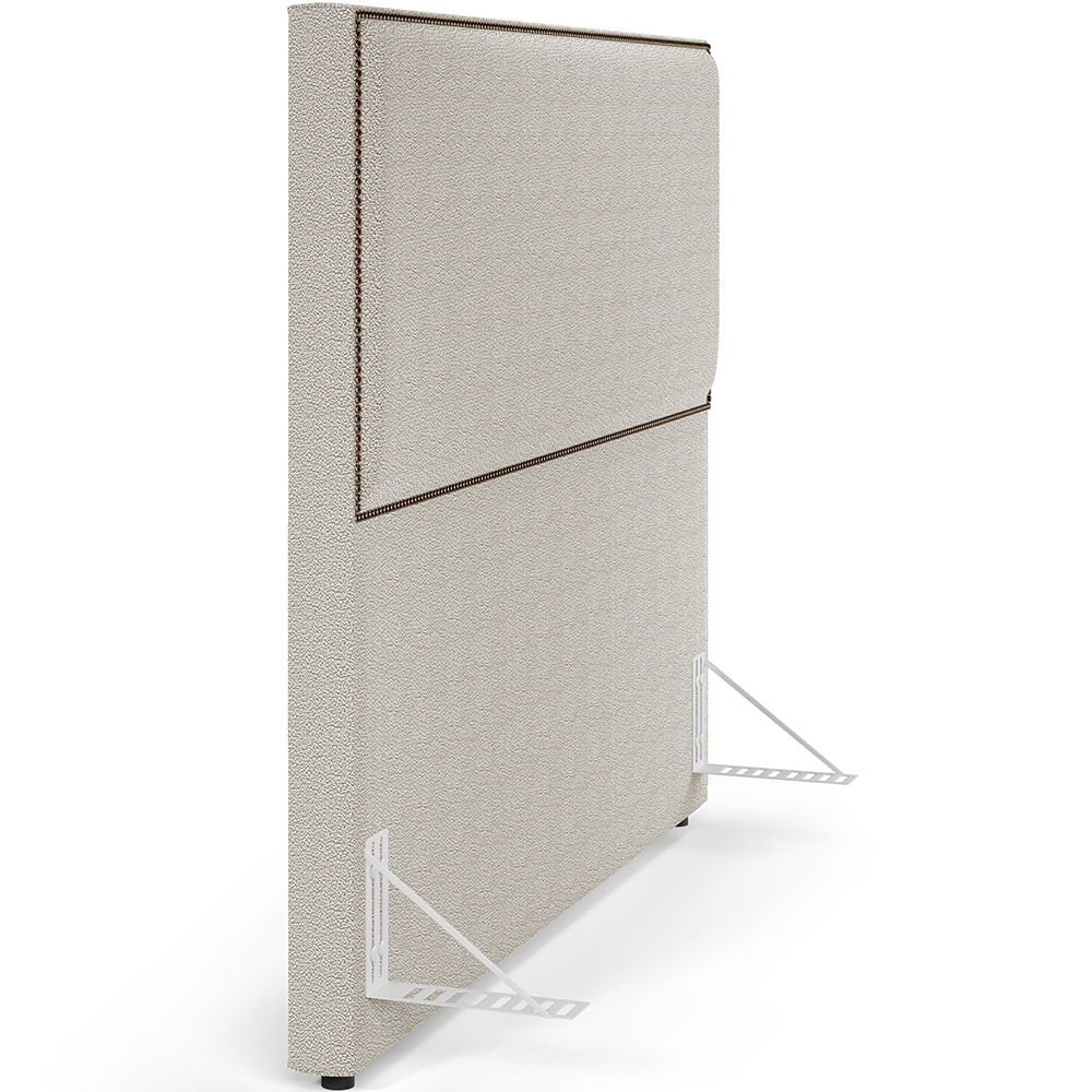 Cabeceira Cama Box Casal Com Tachas 140 cm Vicenza L02 Bouclê Creme - Lyam Decor