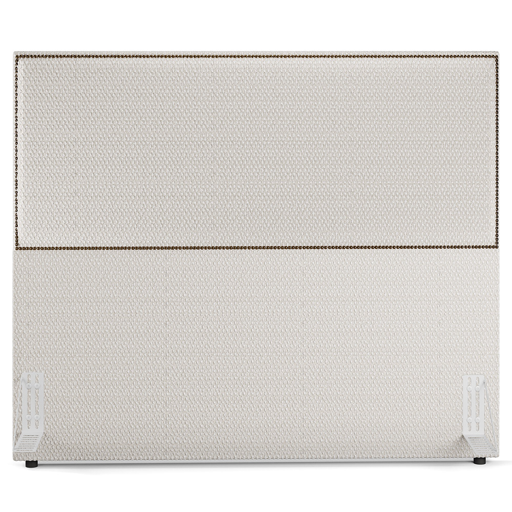 Cabeceira Cama Box Casal Com Tachas 140 cm Vicenza L02 Bouclê Cru - Lyam Decor