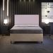 Cabeceira Cama Box Casal Com Tachas 140 cm Vicenza L02 Bouclê Rosê - Lyam Decor