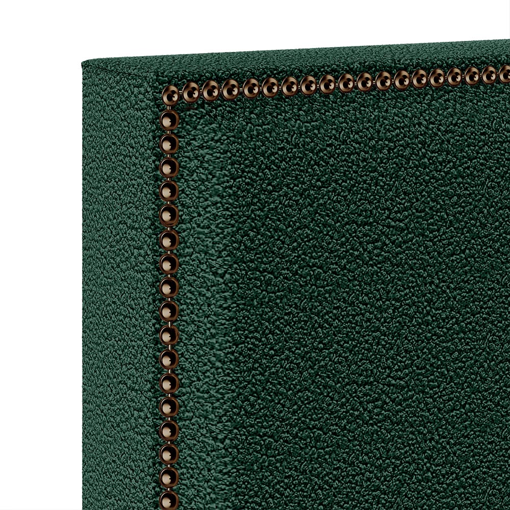 Cabeceira Cama Box Casal Com Tachas 140 cm Vicenza L02 Bouclê Verde - Lyam Decor