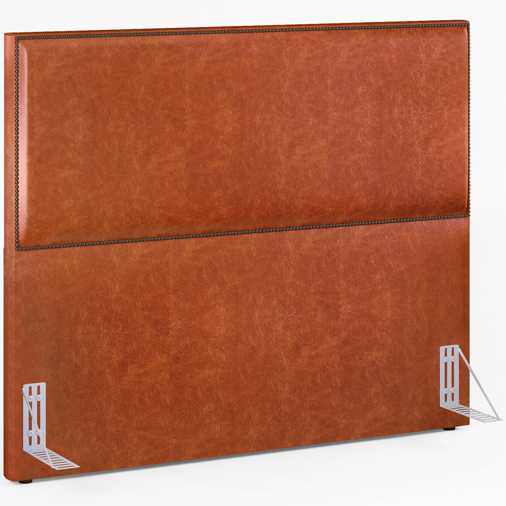 Cabeceira Cama Box Casal Com Tachas 140 cm Vicenza L02 Couríssimo Camel - Lyam Decor