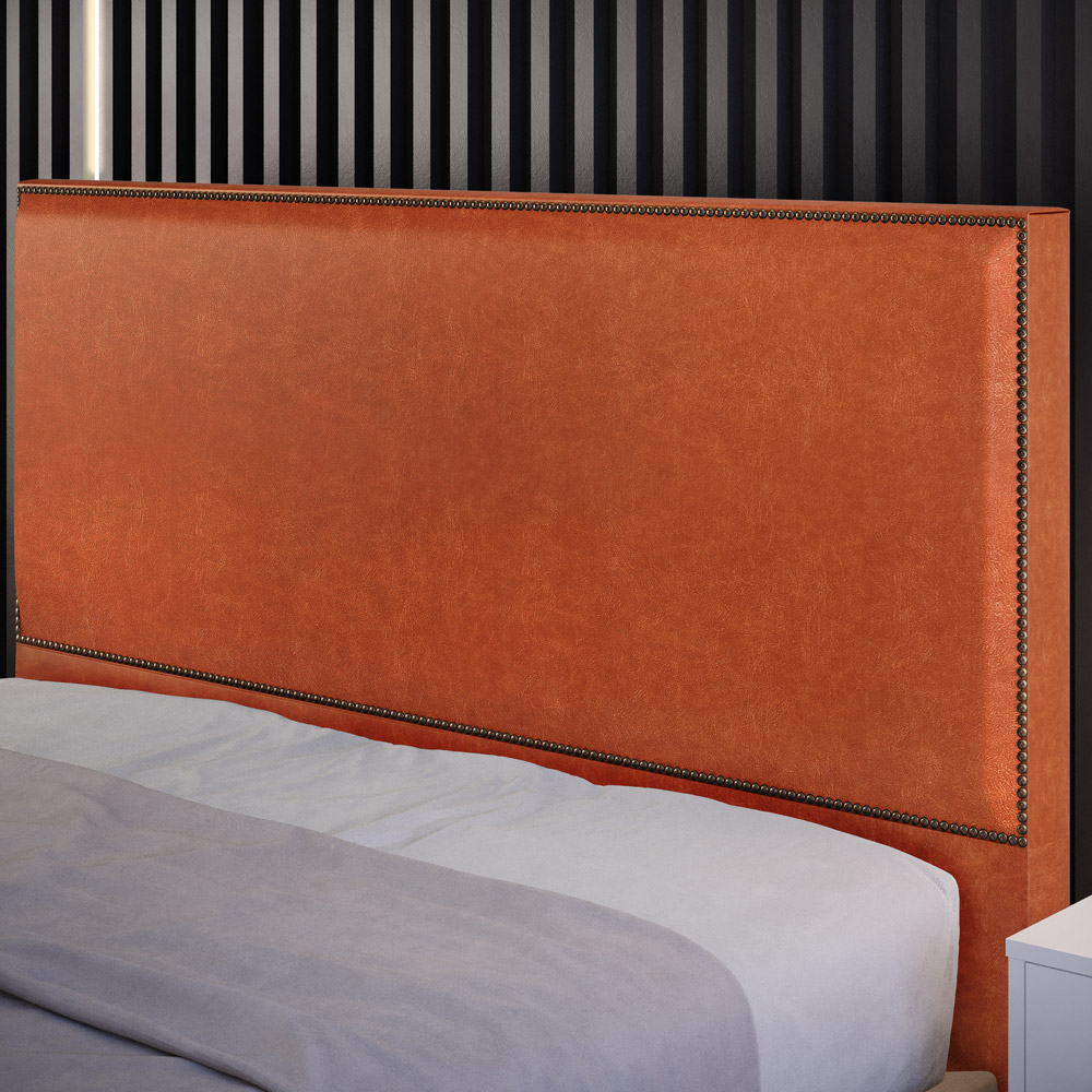 Cabeceira Cama Box Casal Com Tachas 140 cm Vicenza L02 Couríssimo Camel - Lyam Decor