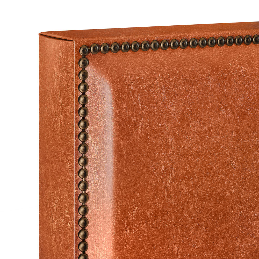 Cabeceira Cama Box Casal Com Tachas 140 cm Vicenza L02 Couríssimo Camel - Lyam Decor