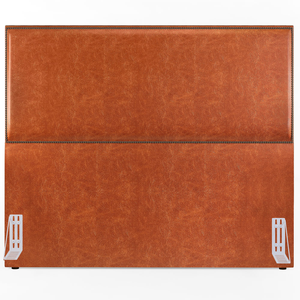 Cabeceira Cama Box Casal Com Tachas 140 cm Vicenza L02 Couríssimo Camel - Lyam Decor