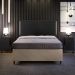 Cabeceira Cama Box Casal Com Tachas 140 cm Vicenza L02 Couríssimo Preto - Lyam Decor