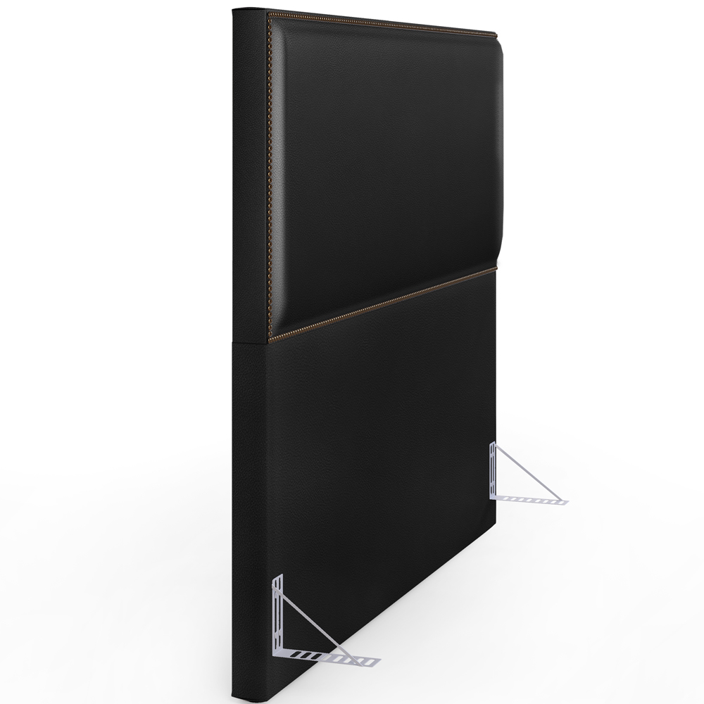 Cabeceira Cama Box Casal Com Tachas 140 cm Vicenza L02 Couríssimo Preto - Lyam Decor