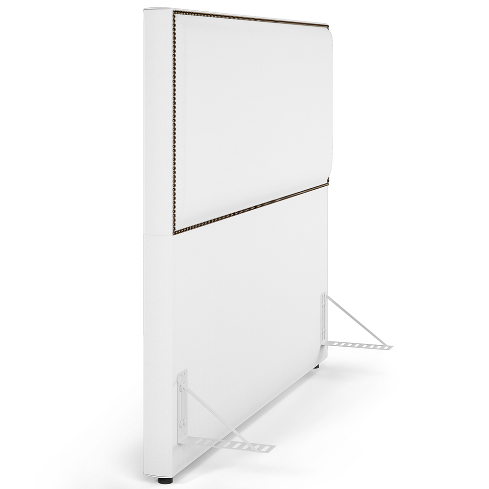 Cabeceira Cama Box Casal Com Tachas 140 cm Vicenza L02 Facto Branco - Lyam Decor