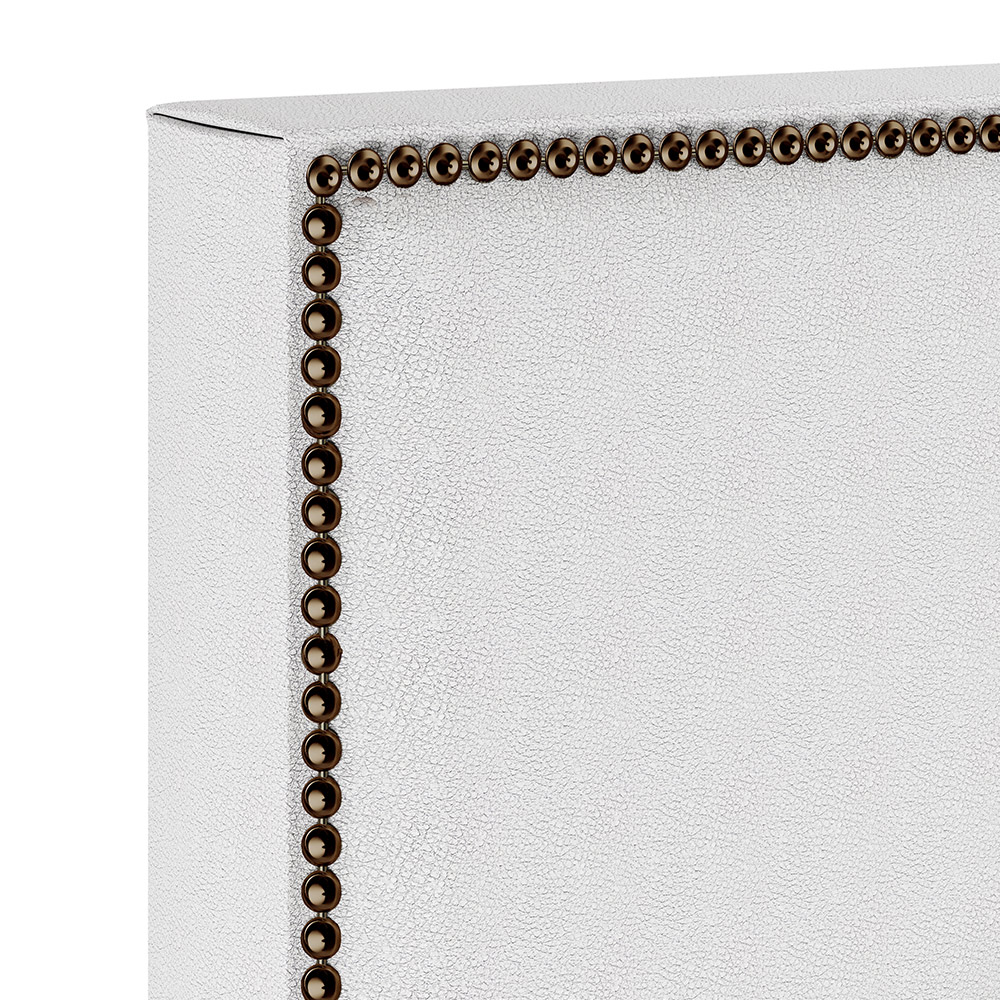 Cabeceira Cama Box Casal Com Tachas 140 cm Vicenza L02 Facto Branco - Lyam Decor