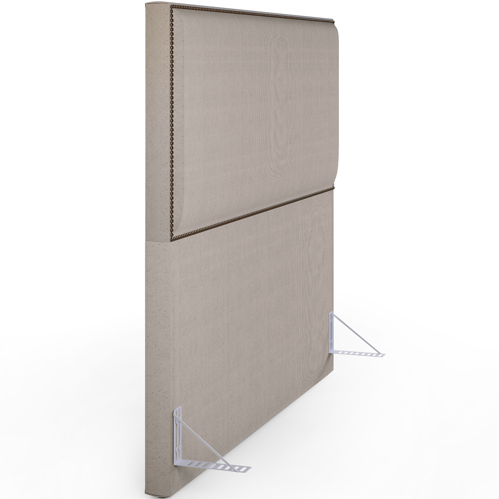 Cabeceira Cama Box Casal Com Tachas 140 cm Vicenza L02 Linho Bege - Lyam Decor
