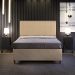 Cabeceira Cama Box Casal Com Tachas 140 cm Vicenza L02 Linho Bege Escuro - Lyam Decor