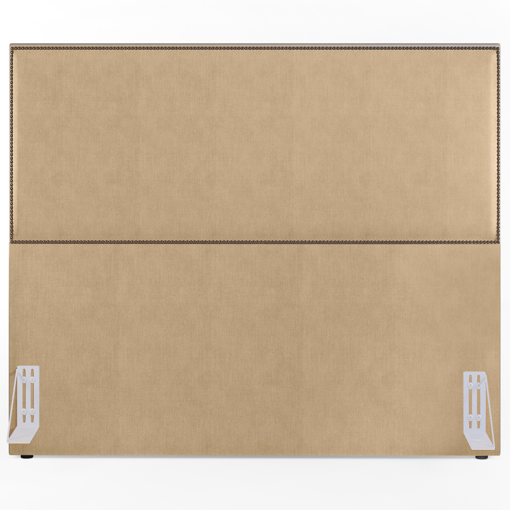 Cabeceira Cama Box Casal Com Tachas 140 cm Vicenza L02 Linho Bege Escuro - Lyam Decor