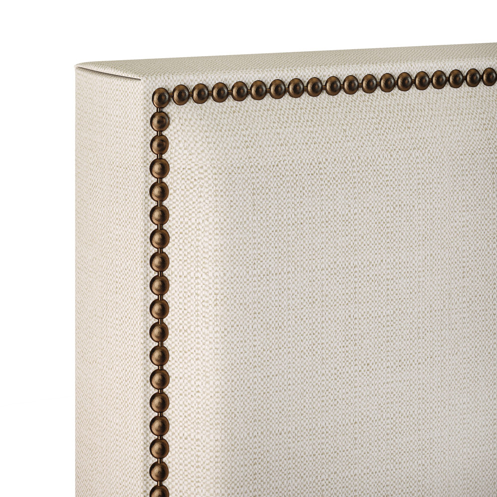 Cabeceira Cama Box Casal Com Tachas 140 cm Vicenza L02 Linho Champagne - Lyam Decor