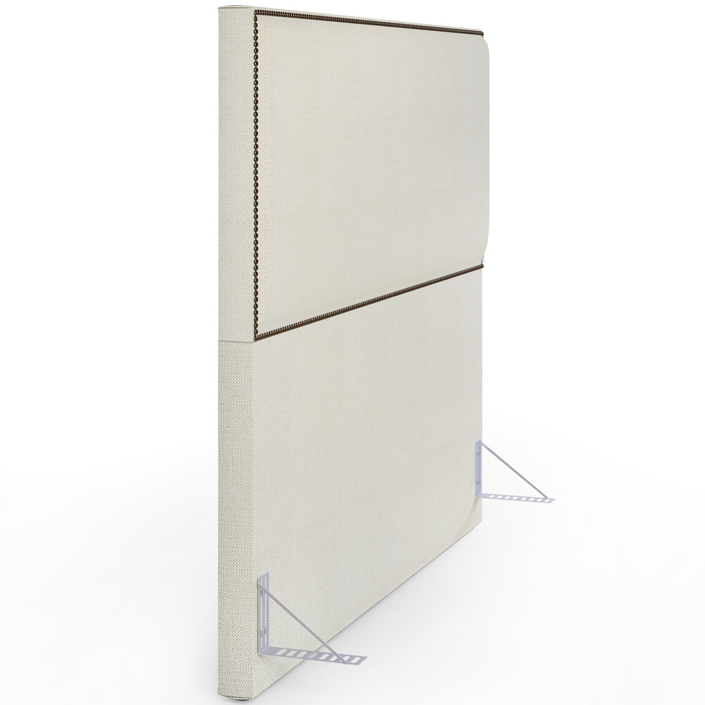 Cabeceira Cama Box Casal Com Tachas 140 cm Vicenza L02 Linho Champagne - Lyam Decor
