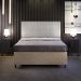 Cabeceira Cama Box Casal Com Tachas 140 cm Vicenza L02 Linho Cinza - Lyam Decor