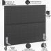 Cabeceira Cama Box Casal Com Tachas 140 cm Vicenza L02 Linho Cinza Escuro - Lyam Decor