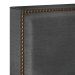 Cabeceira Cama Box Casal Com Tachas 140 cm Vicenza L02 Linho Cinza Escuro - Lyam Decor