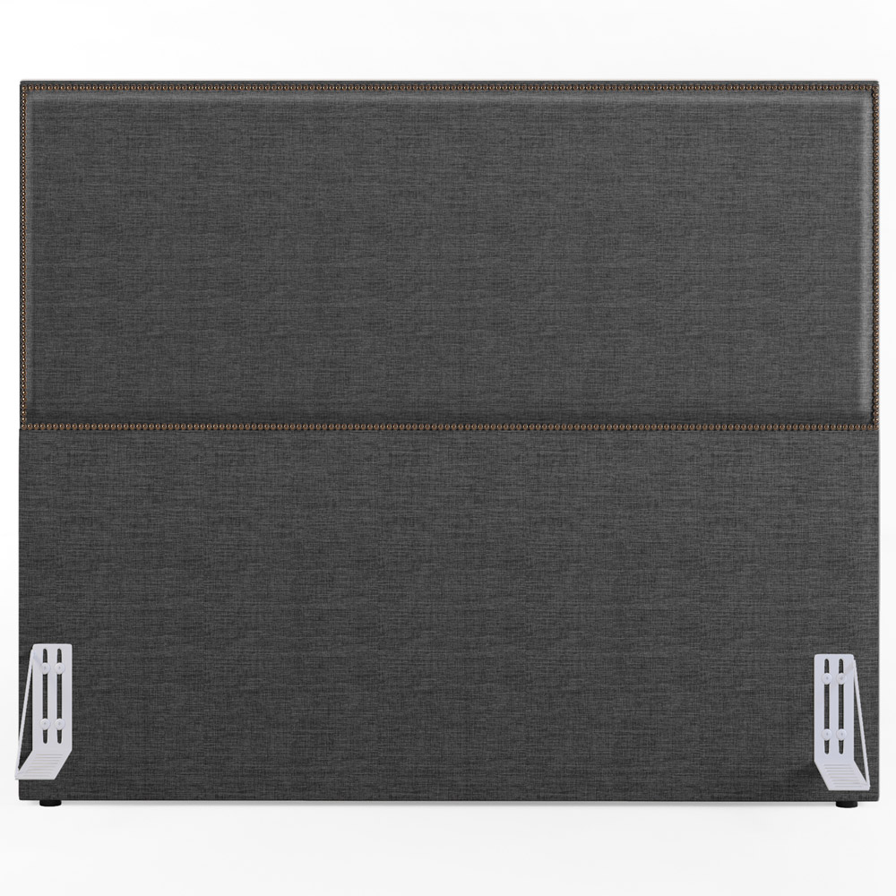Cabeceira Cama Box Casal Com Tachas 140 cm Vicenza L02 Linho Cinza Escuro - Lyam Decor