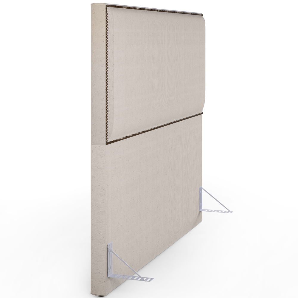Cabeceira Cama Box Casal Com Tachas 140 cm Vicenza L02 Linho Cru - Lyam Decor