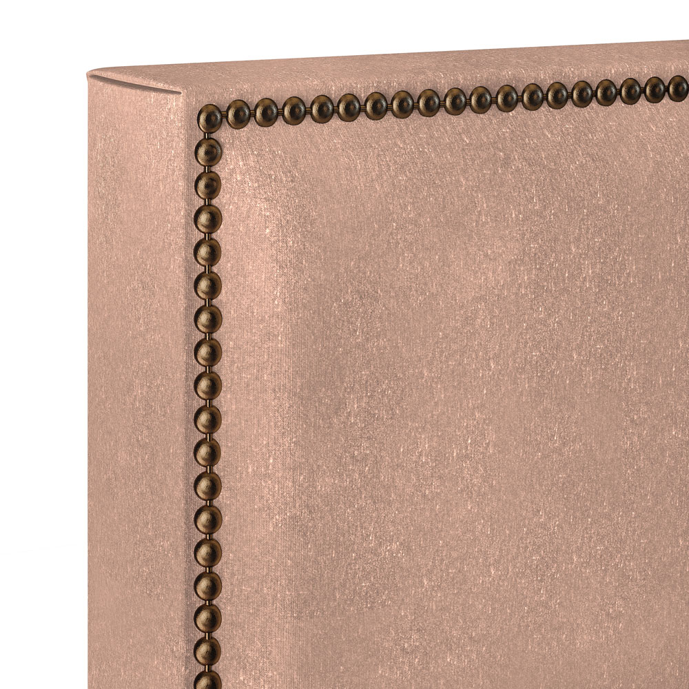 Cabeceira Cama Box Casal Com Tachas 140 cm Vicenza L02 Linho Rosê - Lyam Decor