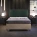 Cabeceira Cama Box Casal Com Tachas 140 cm Vicenza L02 Linho Verde Musgo - Lyam Decor