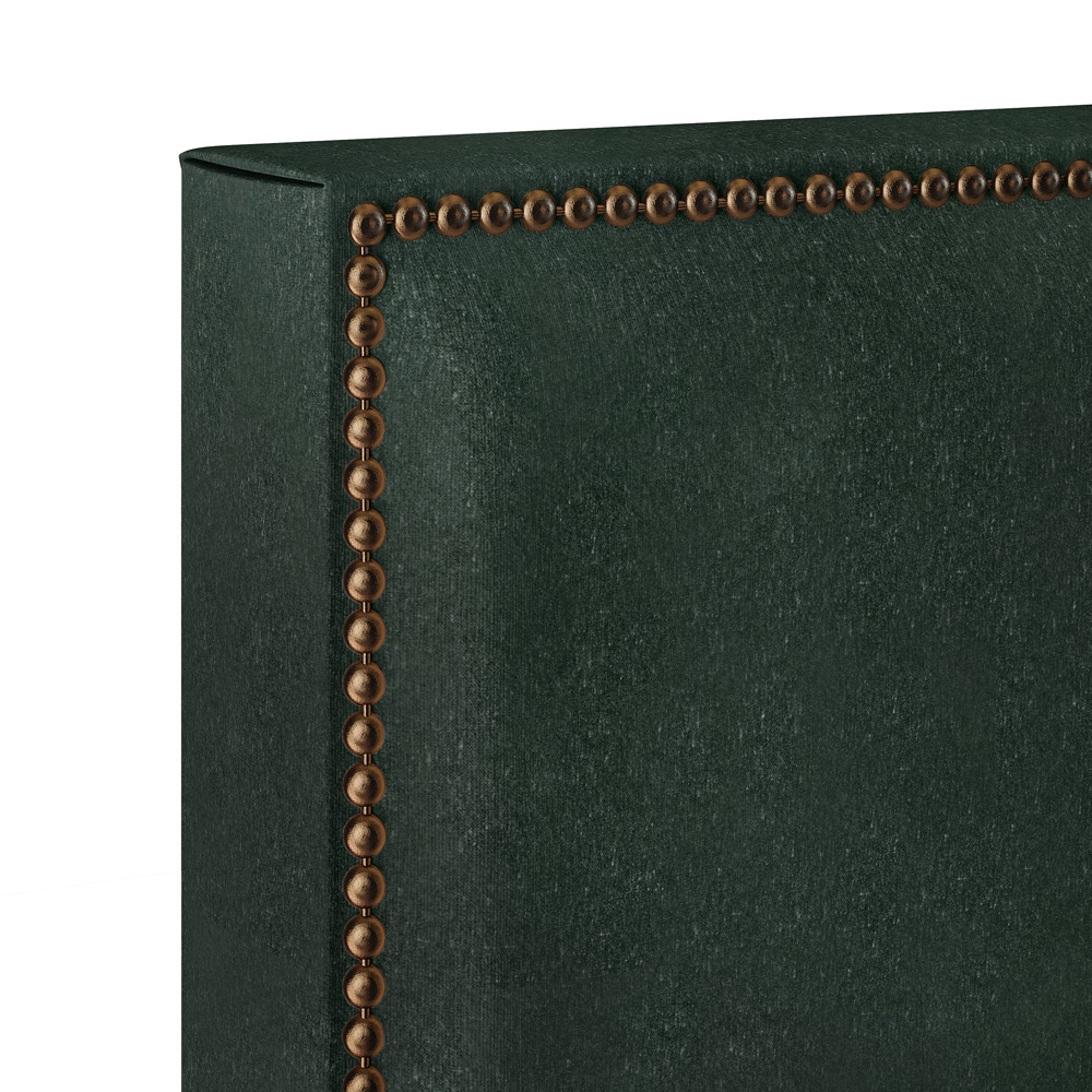 Cabeceira Cama Box Casal Com Tachas 140 cm Vicenza L02 Linho Verde Musgo - Lyam Decor