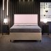 Cabeceira Cama Box Casal Com Tachas 140 cm Vicenza L02 Suede Rosê - Lyam Decor