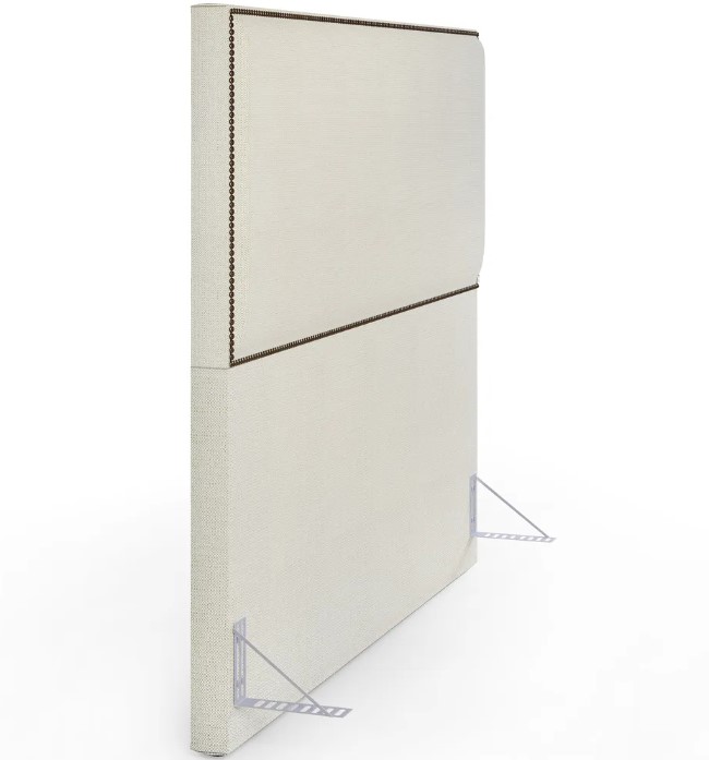 Cabeceira Cama Box Casal Com Tachas 160 cm Vicenza L02 Linho Champagne - Lyam Decor