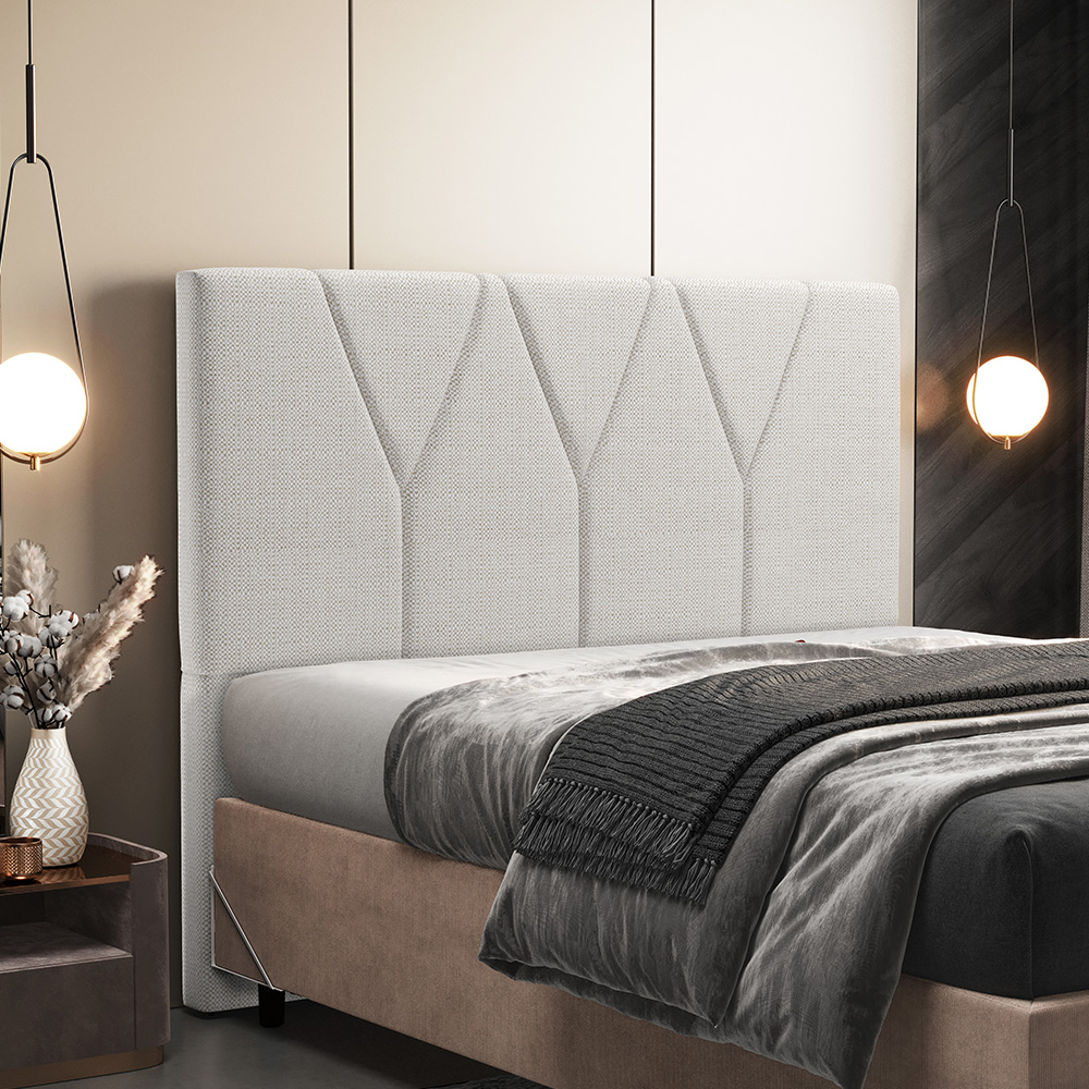 Cabeceira Cama Box Casal King  195 cm Aurora W01 Linho Champagne - Lyam Decor