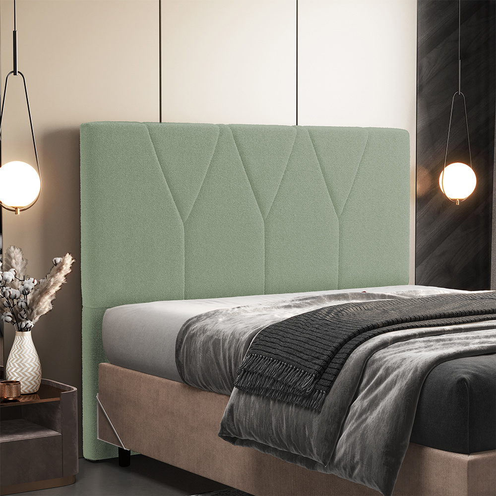 Cabeceira Cama Box Casal King 195 cm Aurora W01 Bouclê Oliva - Lyam Decor
