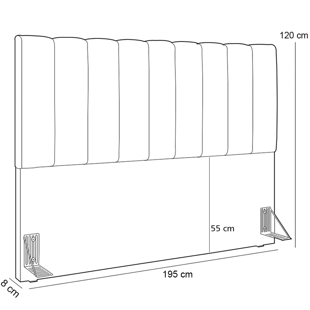 Cabeceira Cama Box Casal King 195 cm Dália W01 Suede Bege - Lyam Decor
