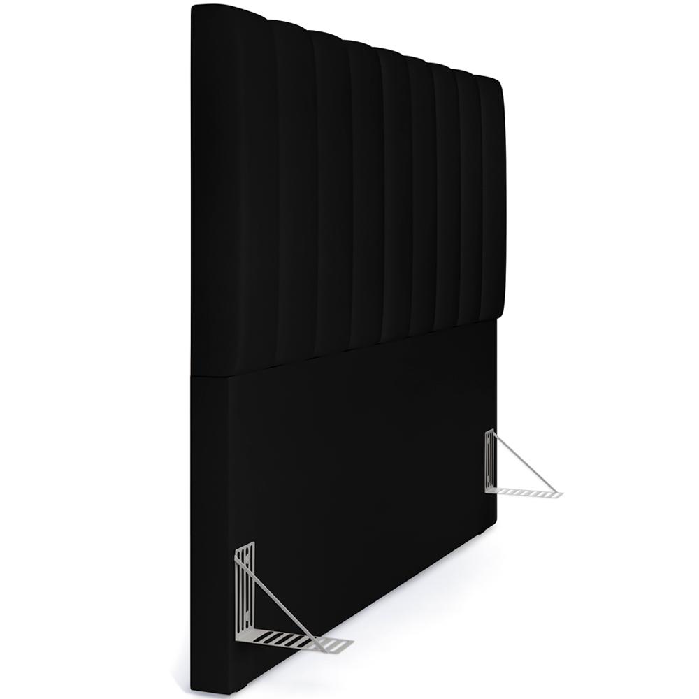 Cabeceira Cama Box Casal King 195 cm Dália W01 Suede Preto - Lyam Decor