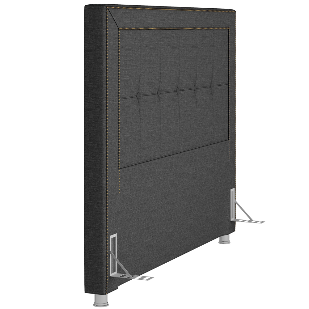 Cabeceira Cama Box Casal King 195 cm P05 Atenas Linho Cinza Escuro - Lyam Decor