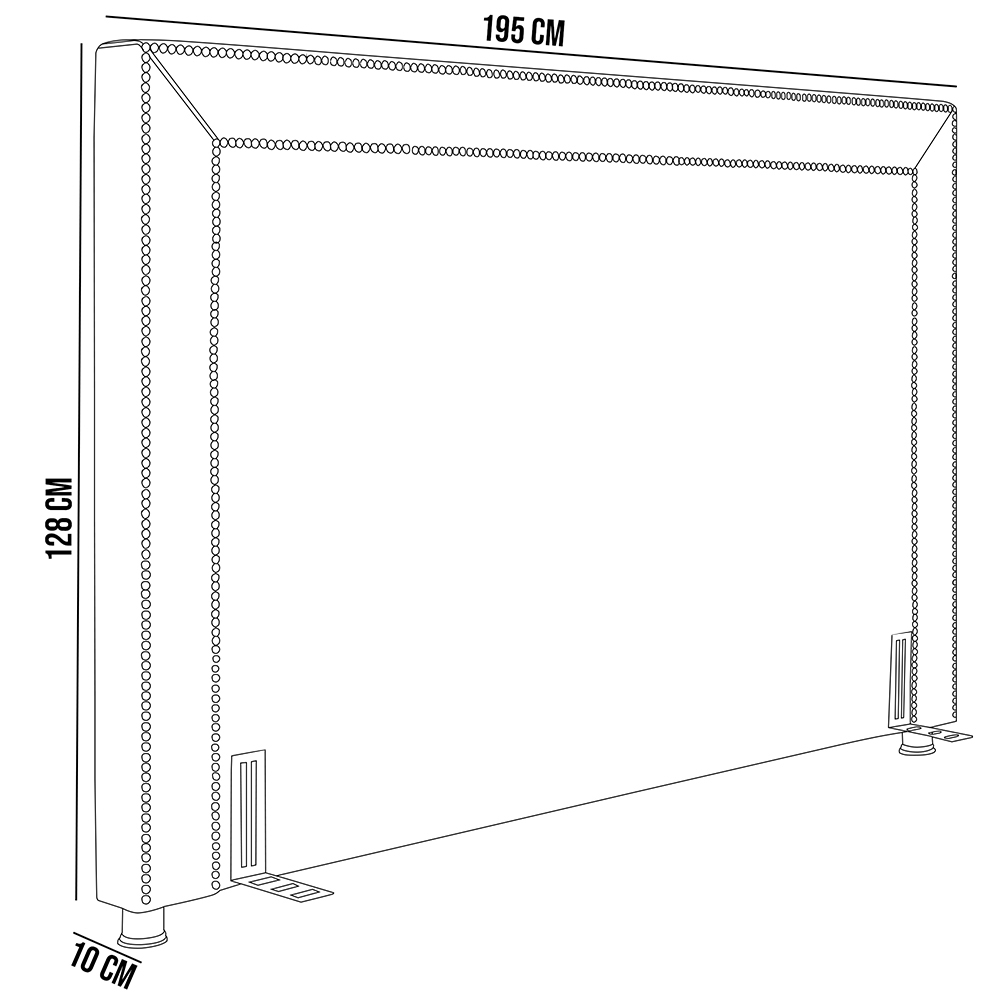 Cabeceira Cama Box Casal King 195 cm P05 Berlim Linho Bege Claro - Lyam Decor