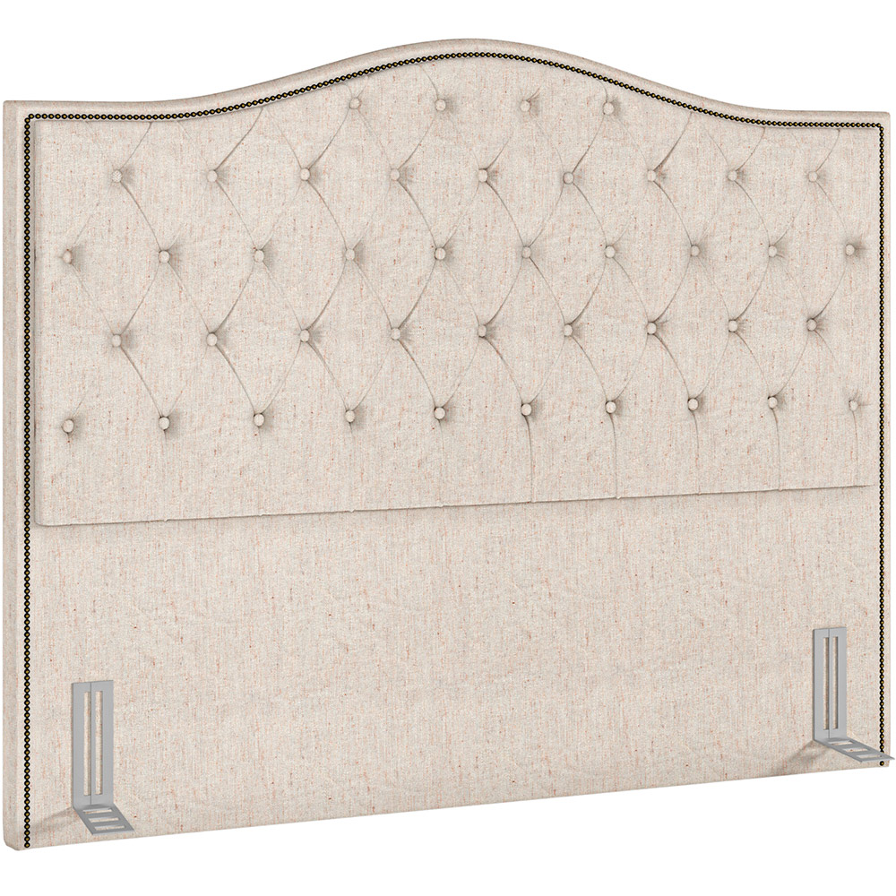 Cabeceira Cama Box Casal King 195 cm P05 Grécia Linho Bege Claro - Lyam Decor