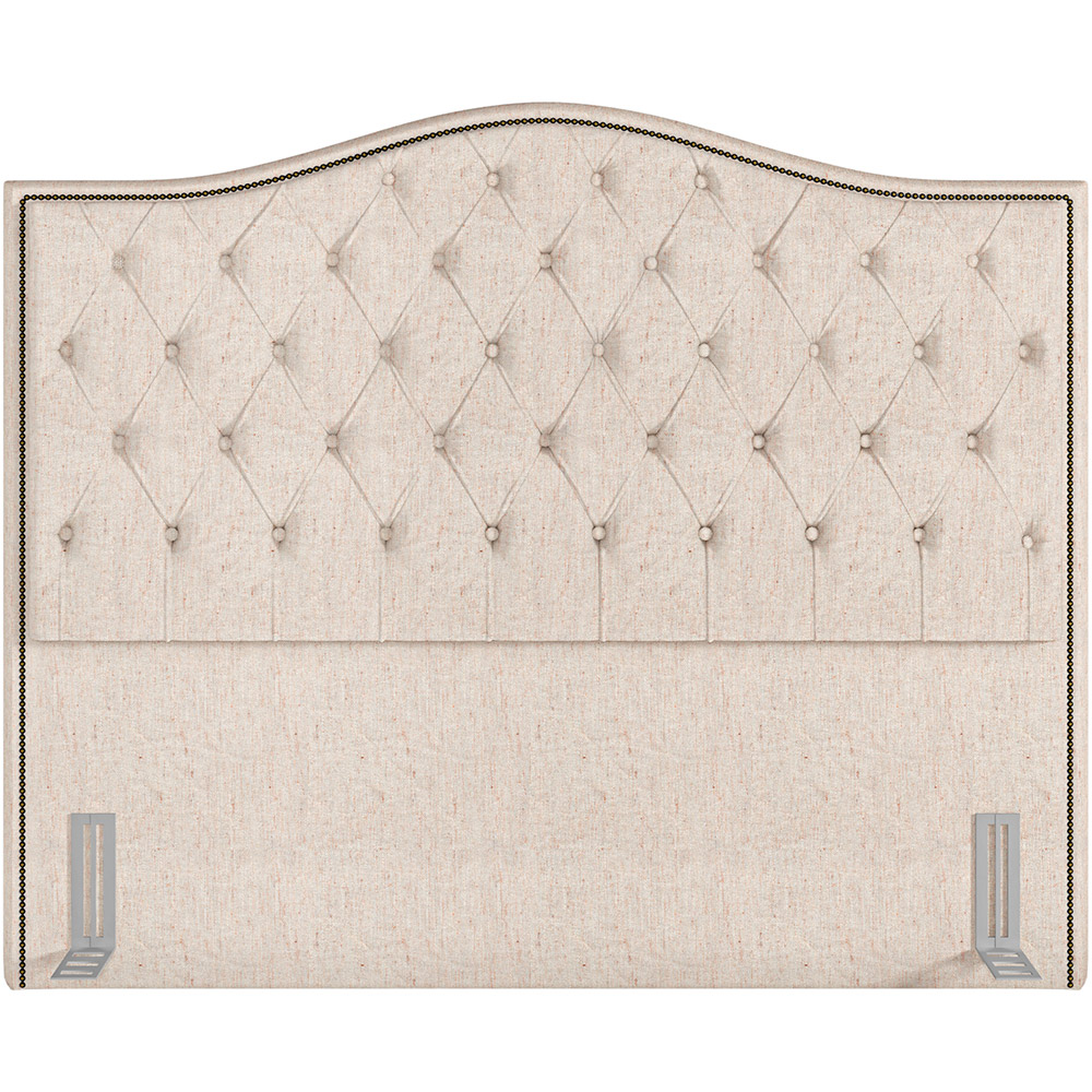 Cabeceira Cama Box Casal King 195 cm P05 Grécia Linho Bege Claro - Lyam Decor