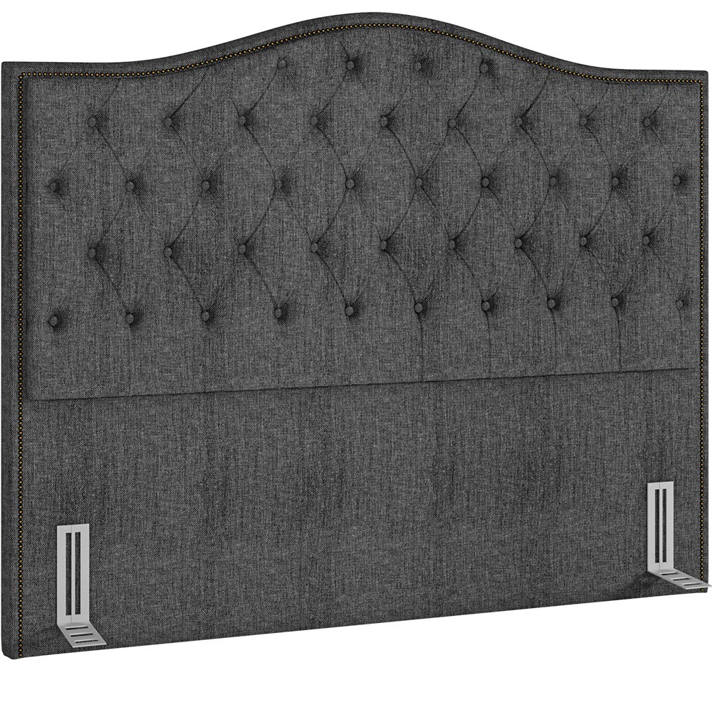 Cabeceira Cama Box Casal King 195 cm P05 Grécia Linho Cinza Escuro - Lyam Decor