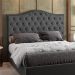 Cabeceira Cama Box Casal King 195 cm P05 Grécia Linho Cinza Escuro - Lyam Decor