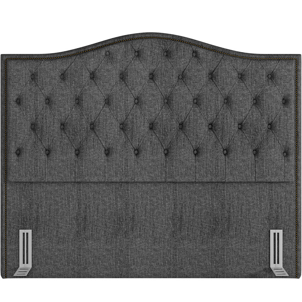 Cabeceira Cama Box Casal King 195 cm P05 Grécia Linho Cinza Escuro - Lyam Decor