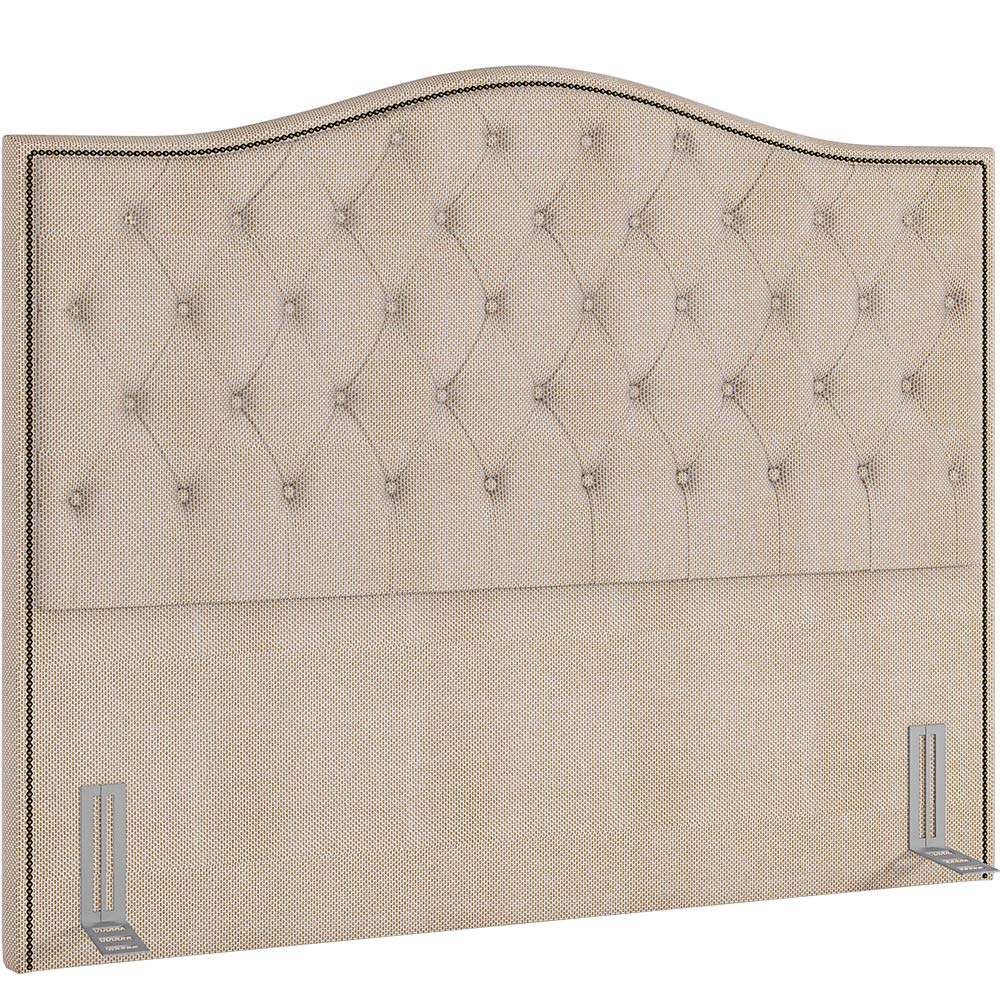 Cabeceira Cama Box Casal King 195 cm P05 Grécia Linho Creme - Lyam Decor